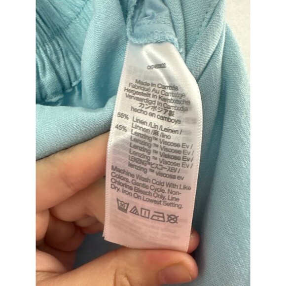 Women’s Madewell Size 6 Sky Blue Linen Billowy Pants - Picture 7 of 7